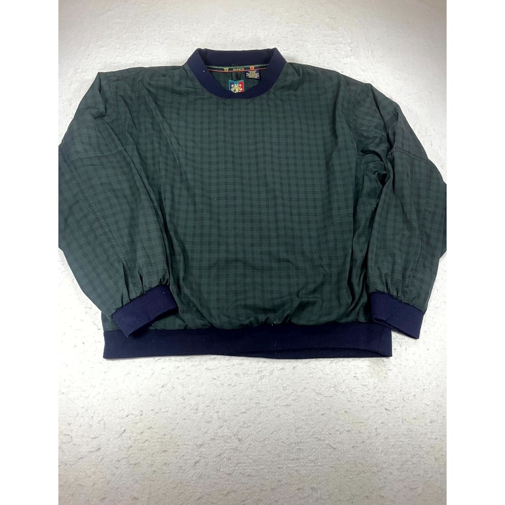 Vintage 90s Sunice Golf Windbreaker Jacket Mens Large Green Plaid Logo Insulated